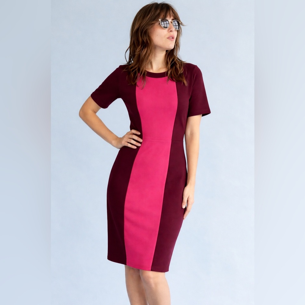 NEW Sonnet James Quincy Play  Dress XS  Color blocked  HTF